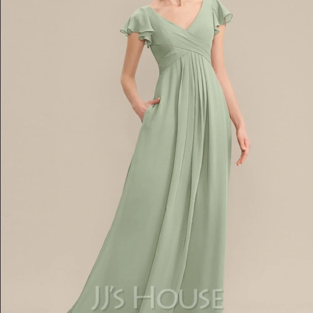 NWT JJ's House Chiffon Dress With Cascading Ruffles Pockets Size 0
